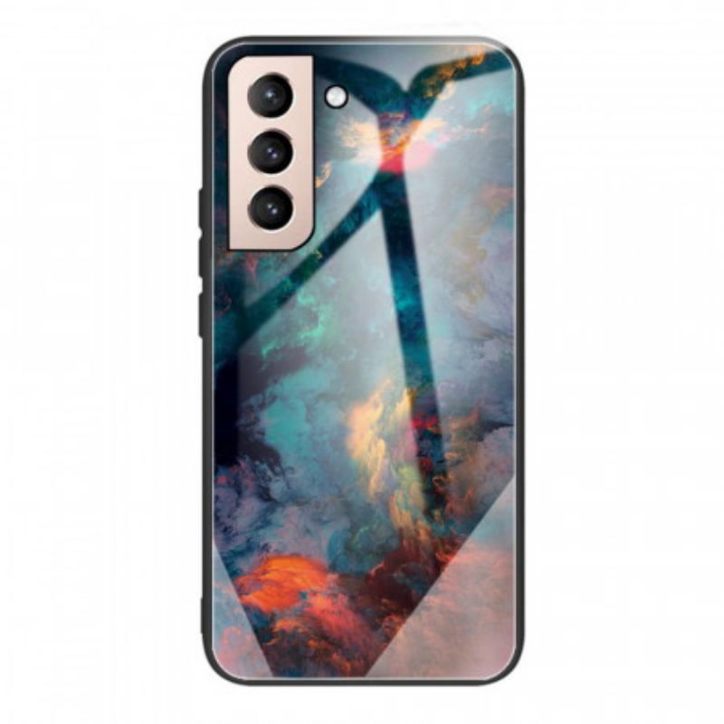 Capa De Celular Para Samsung Galaxy S22 Plus 5G Vidro Temperado Celeste