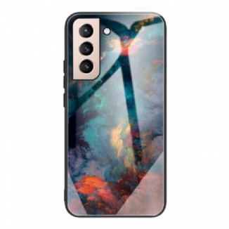 Capa De Celular Para Samsung Galaxy S22 Plus 5G Vidro Temperado Celeste