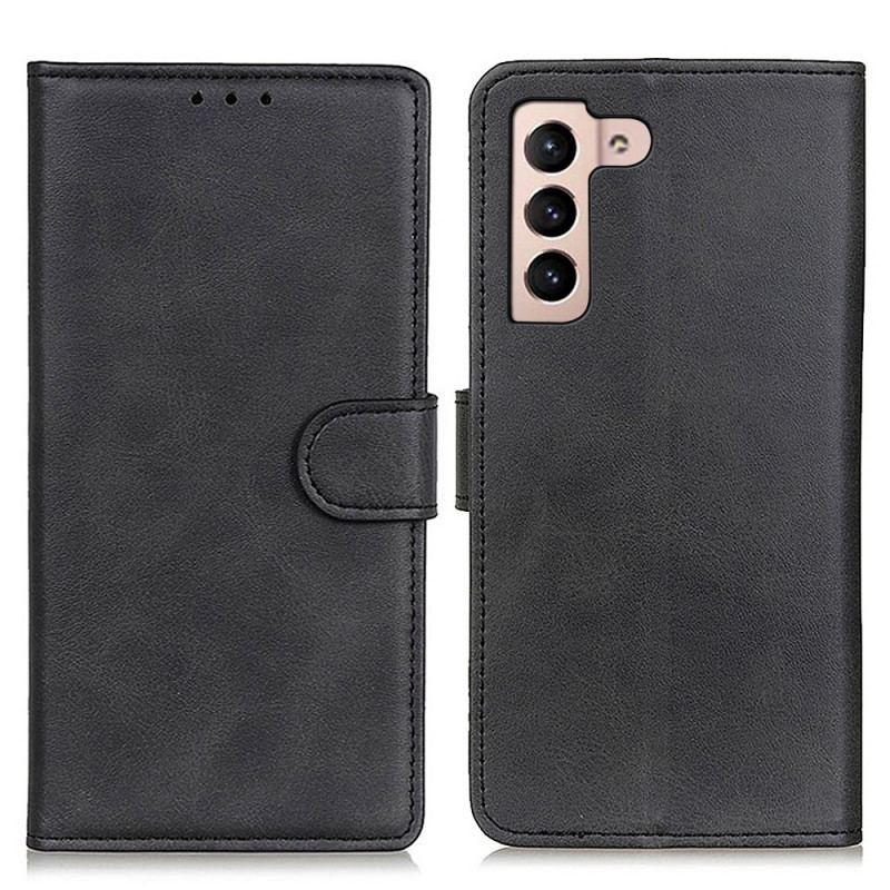 Capa De Couro Para Samsung Galaxy S22 Plus 5G Efeito De Couro Fosco