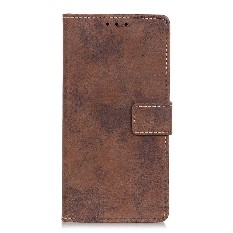 Capa De Couro Para Samsung Galaxy S22 Plus 5G Efeito Couro Vintage