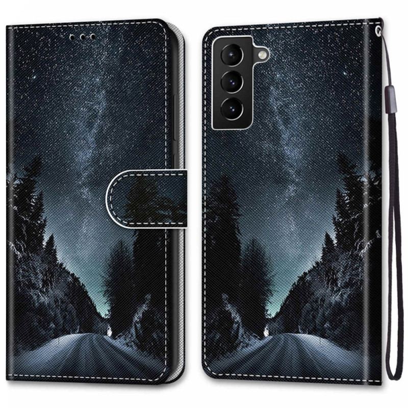 Capa De Couro Para Samsung Galaxy S22 Plus 5G Natureza Misteriosa