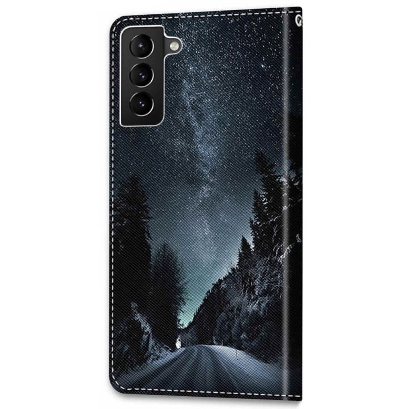 Capa De Couro Para Samsung Galaxy S22 Plus 5G Natureza Misteriosa