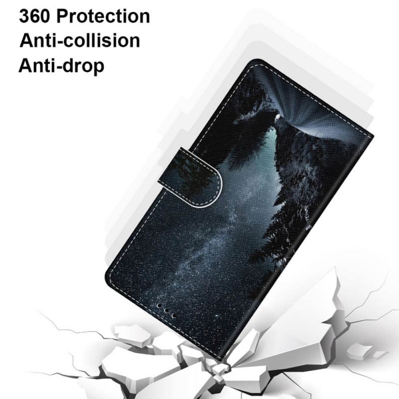 Capa De Couro Para Samsung Galaxy S22 Plus 5G Natureza Misteriosa