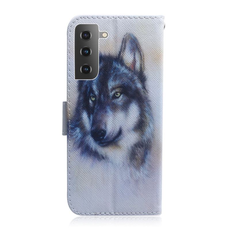 Capa De Couro Para Samsung Galaxy S22 Plus 5G Olhar Canino