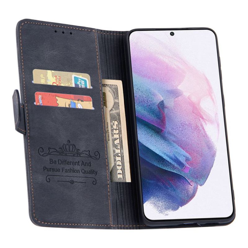 Capa De Couro Para Samsung Galaxy S22 Plus 5G Titular Do Cartão Frontal