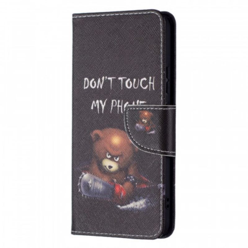 Capa De Couro Para Samsung Galaxy S22 Plus 5G Urso Perigoso