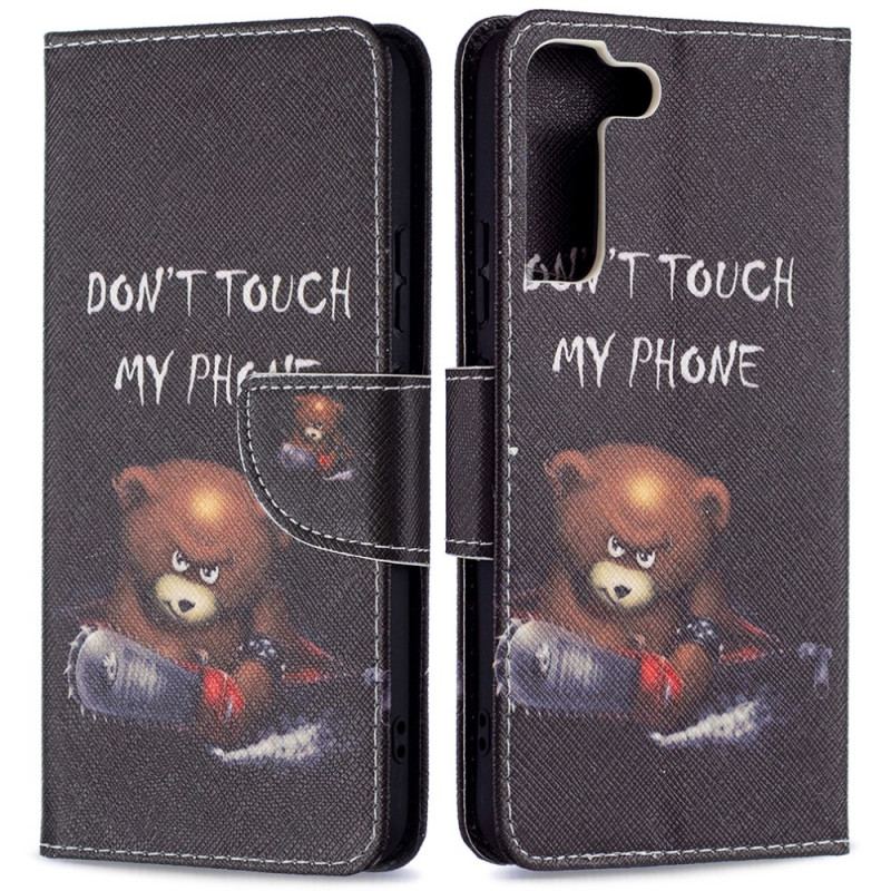 Capa De Couro Para Samsung Galaxy S22 Plus 5G Urso Perigoso