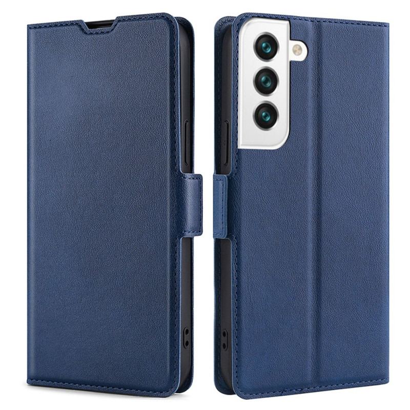 Capa Em Pele Para Samsung Galaxy S22 Plus 5G Estilo De Couro Ultrafino