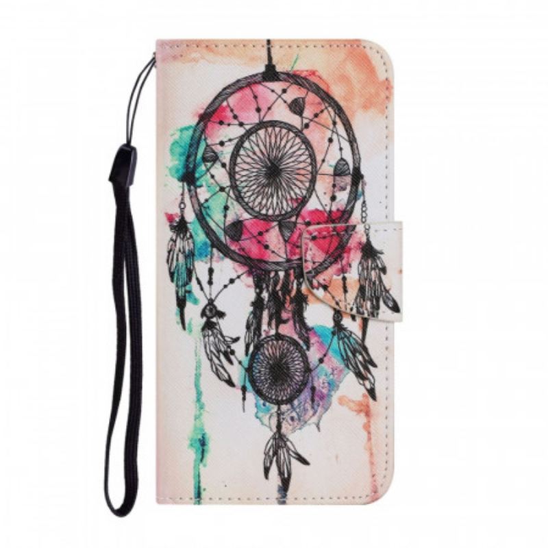 Capa Flip Para Samsung Galaxy S22 Plus 5G Aquarela Apanhador De Sonhos