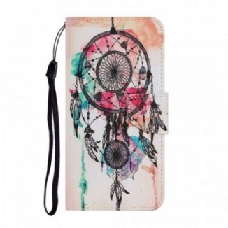 Capa Flip Para Samsung Galaxy S22 Plus 5G Aquarela Apanhador De Sonhos