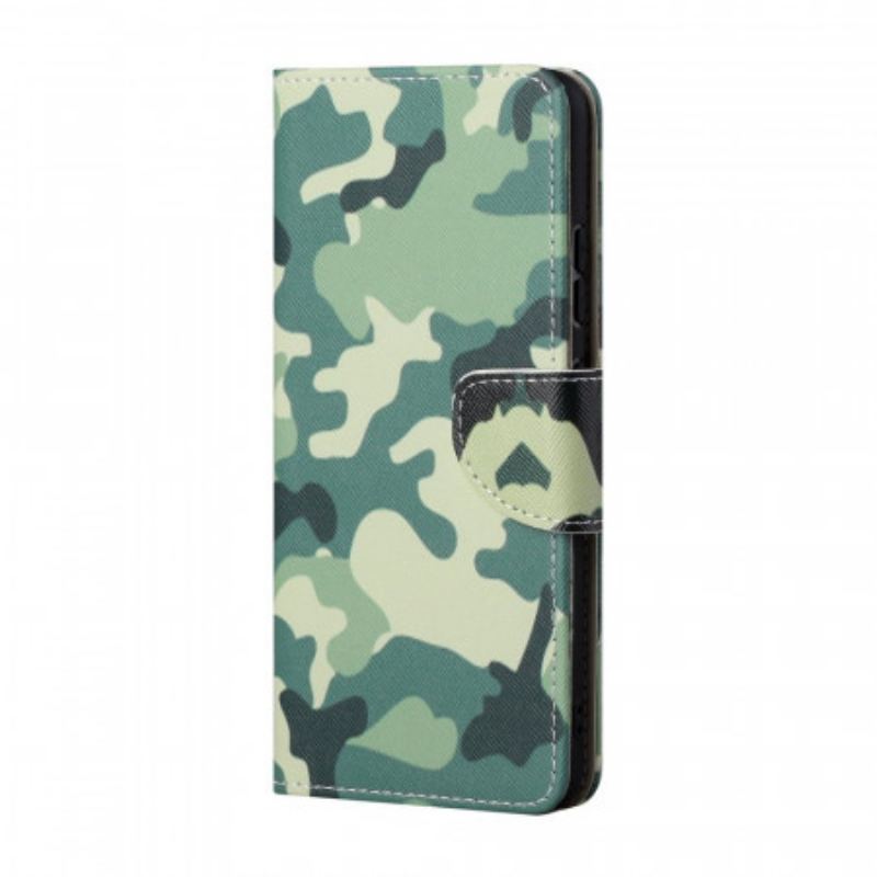 Capa Flip Para Samsung Galaxy S22 Plus 5G Camuflagem Militar