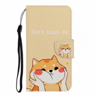 Capa Flip Para Samsung Galaxy S22 Plus 5G De Cordão Gato Não Me Toque Com Alça