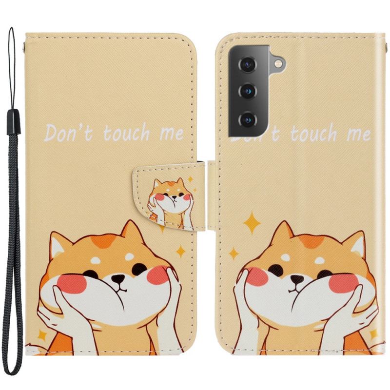 Capa Flip Para Samsung Galaxy S22 Plus 5G De Cordão Gato Não Me Toque Com Alça