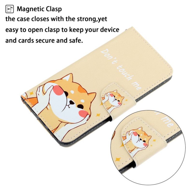 Capa Flip Para Samsung Galaxy S22 Plus 5G De Cordão Gato Não Me Toque Com Alça