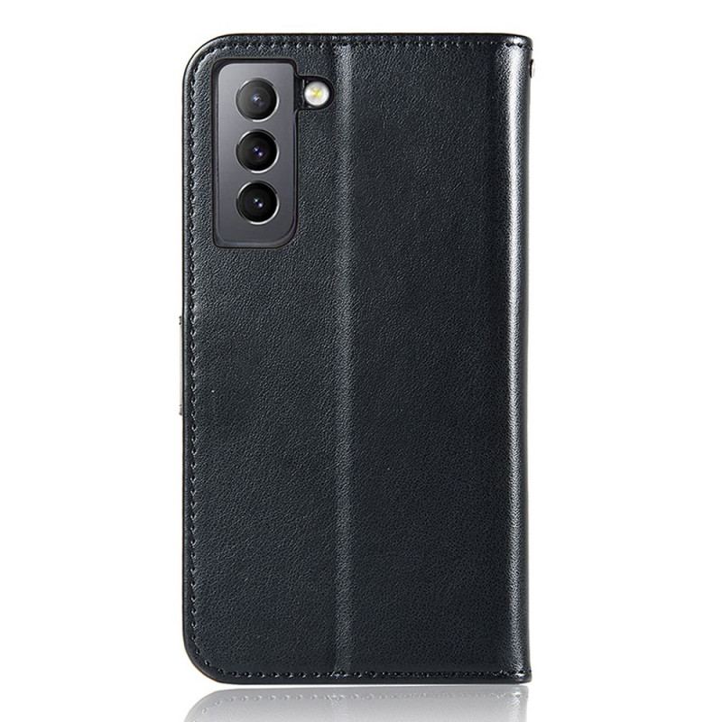 Capa Flip Para Samsung Galaxy S22 Plus 5G Coruja Apanhador De Sonhos Efeito Couro