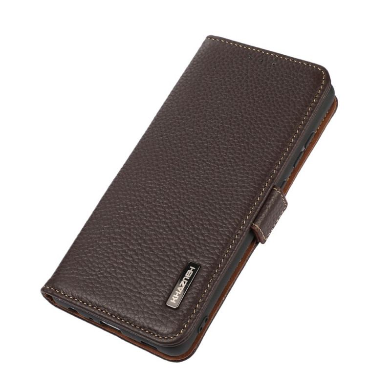 Capa Flip Para Samsung Galaxy S22 Plus 5G Couro De Lichia Khazneh Rfid