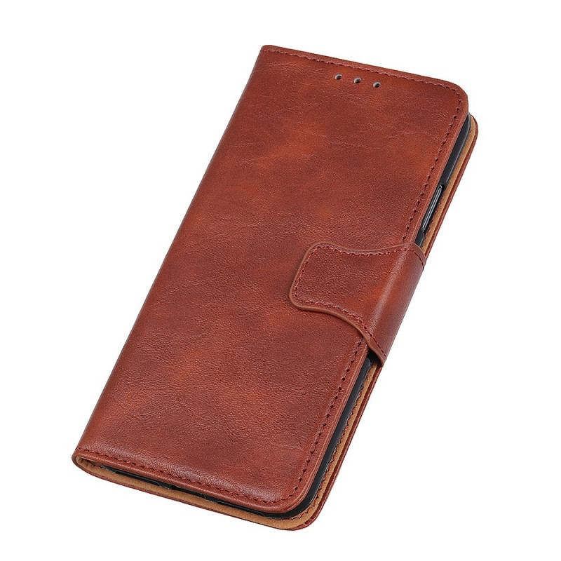 Capa Flip Para Samsung Galaxy S22 Plus 5G Fecho Reversível De Couro Rachado