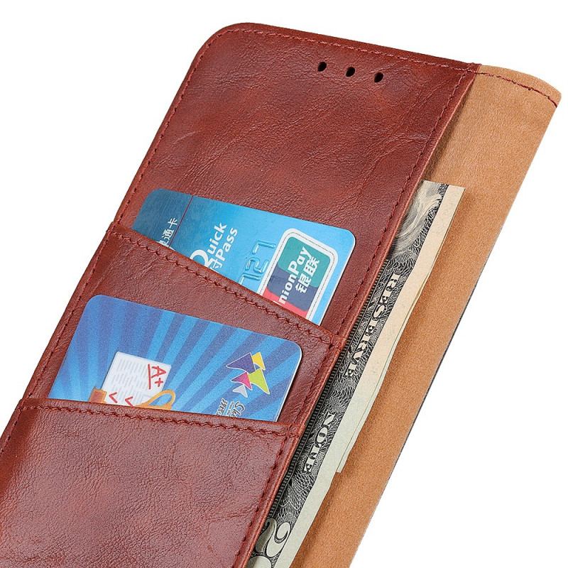 Capa Flip Para Samsung Galaxy S22 Plus 5G Fecho Reversível De Couro Rachado