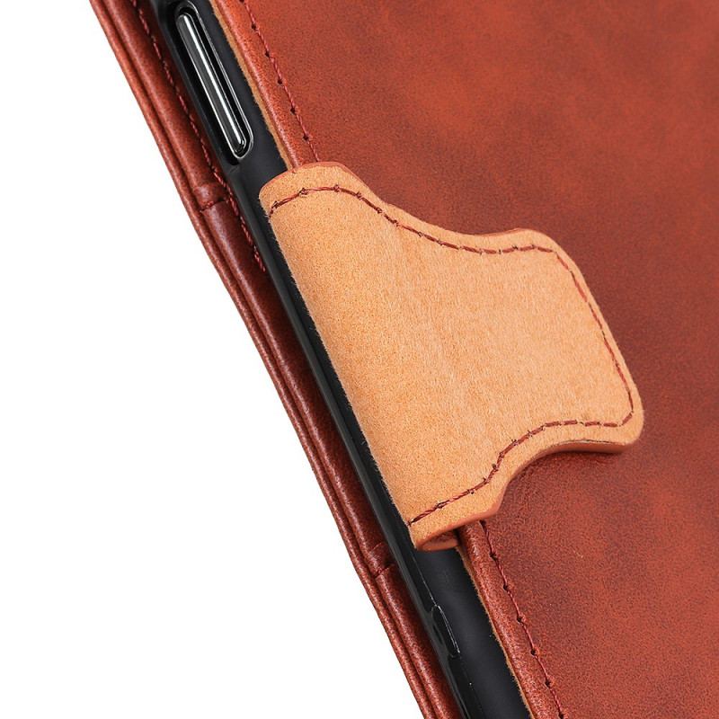 Capa Flip Para Samsung Galaxy S22 Plus 5G Fecho Reversível De Couro Rachado