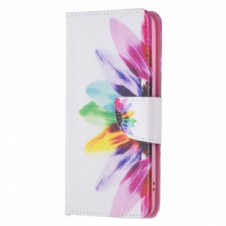 Capa Flip Para Samsung Galaxy S22 Plus 5G Flor Aquarela