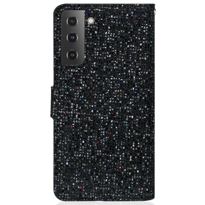 Capa Flip Para Samsung Galaxy S22 Plus 5G Lantejoulas Design S