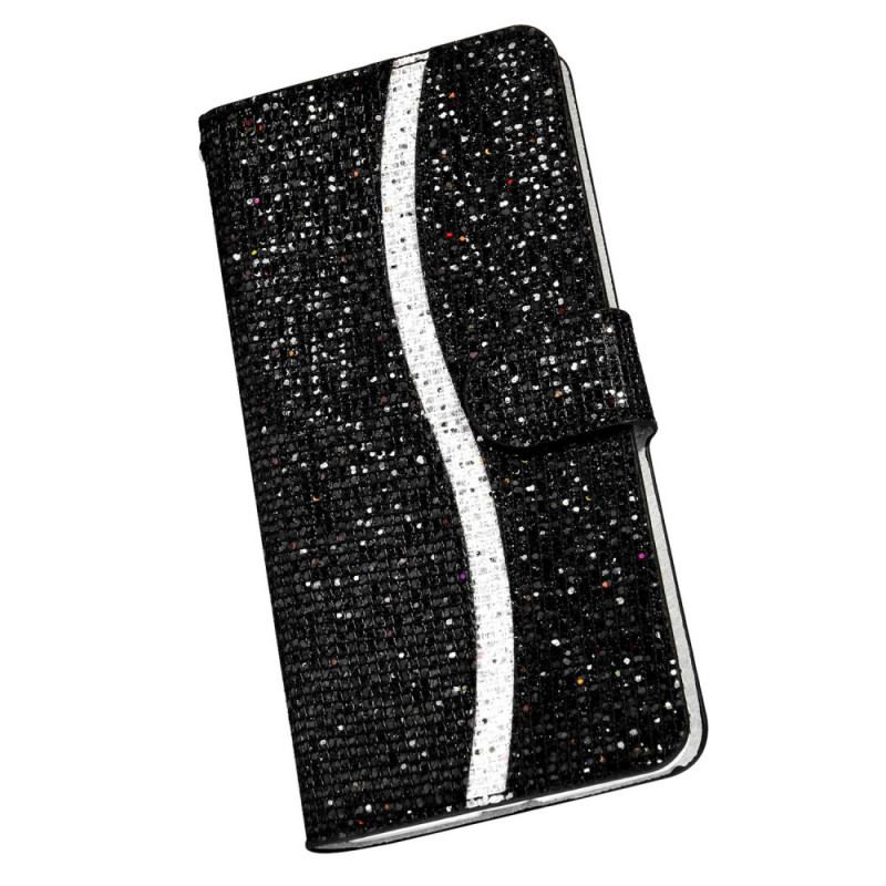 Capa Flip Para Samsung Galaxy S22 Plus 5G Lantejoulas Design S