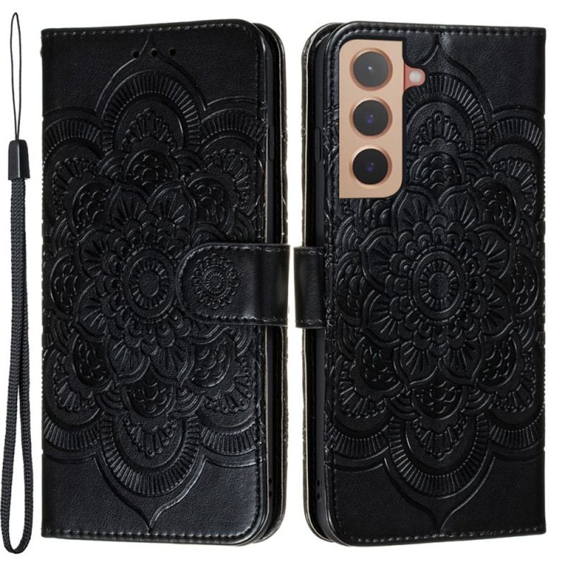 Capa Flip Para Samsung Galaxy S22 Plus 5G Mandala Completa