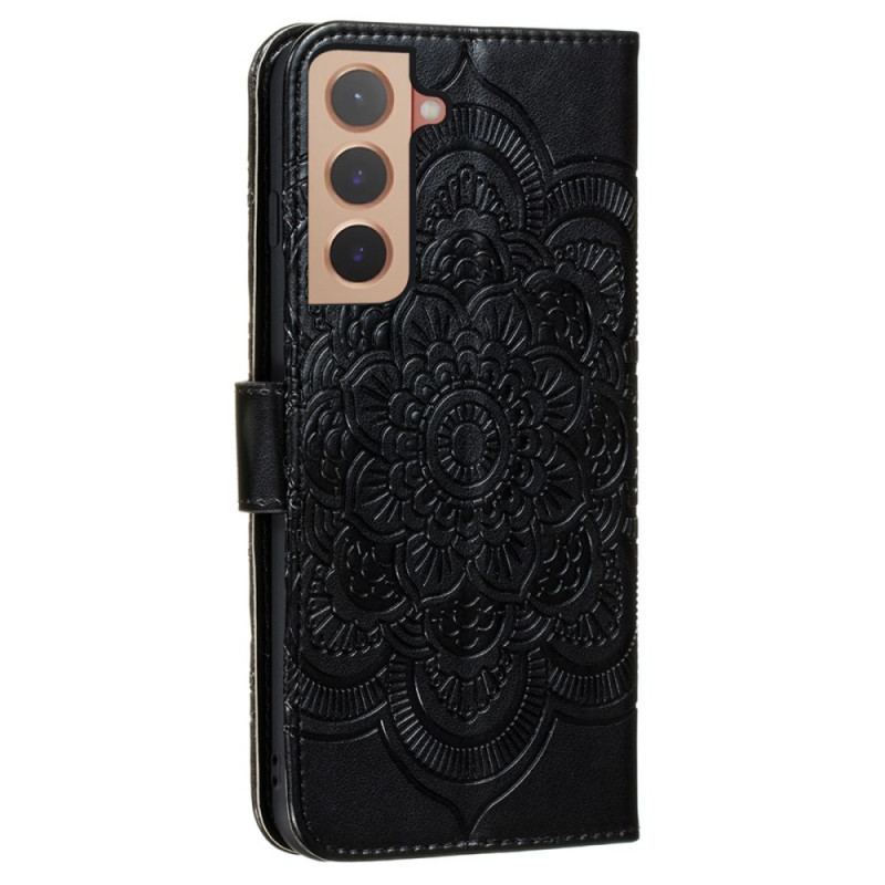 Capa Flip Para Samsung Galaxy S22 Plus 5G Mandala Completa