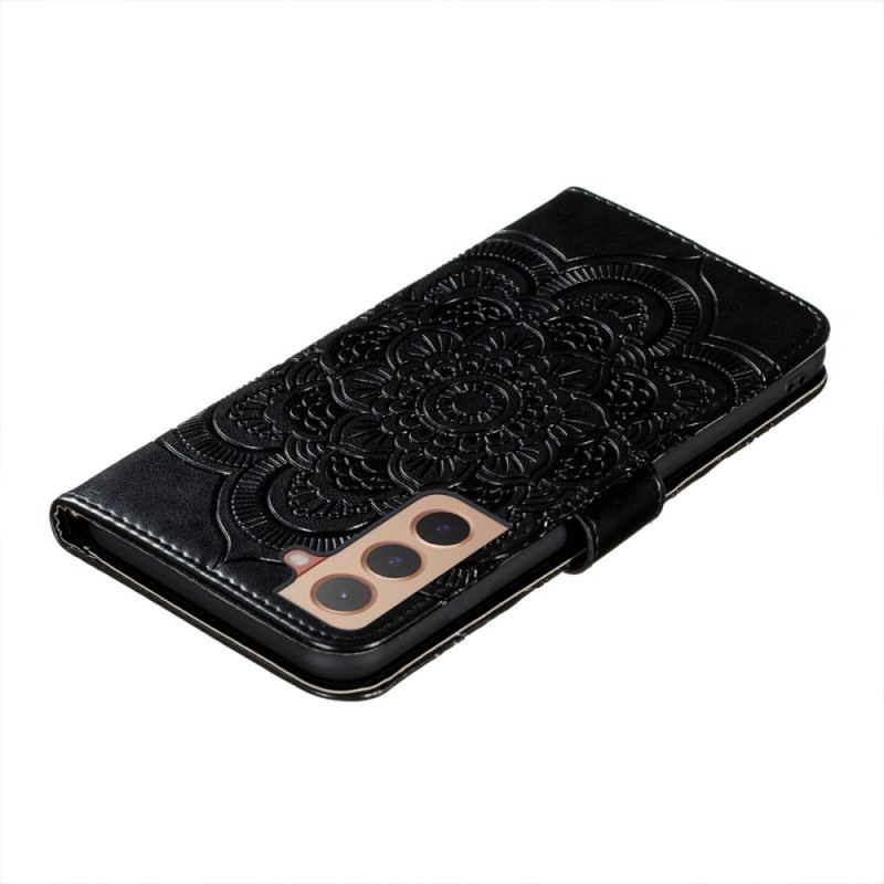 Capa Flip Para Samsung Galaxy S22 Plus 5G Mandala Completa