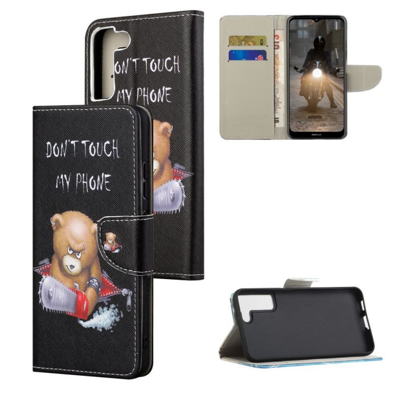 Capa Flip Para Samsung Galaxy S22 Plus 5G Urso Perigoso