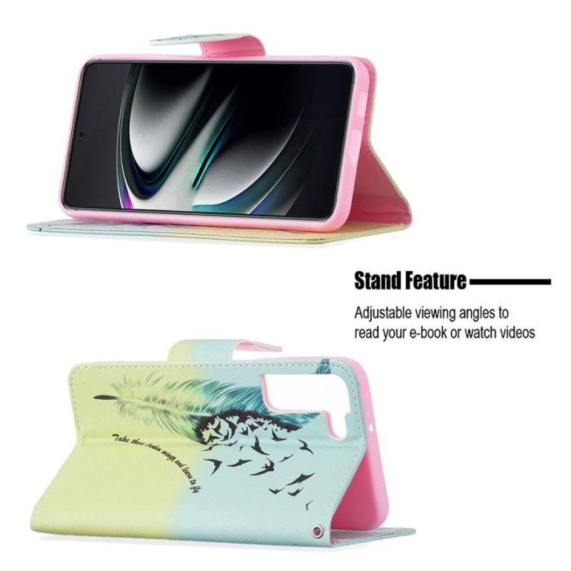 Capa Folio Para Samsung Galaxy S22 Plus 5G Aprender A Voar