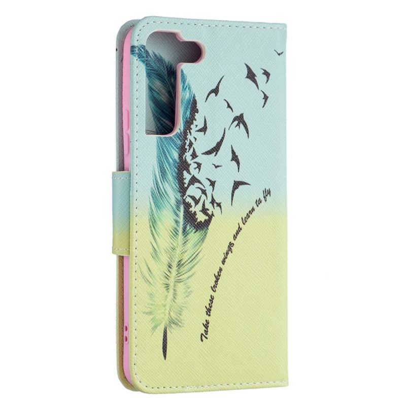 Capa Folio Para Samsung Galaxy S22 Plus 5G Aprender A Voar