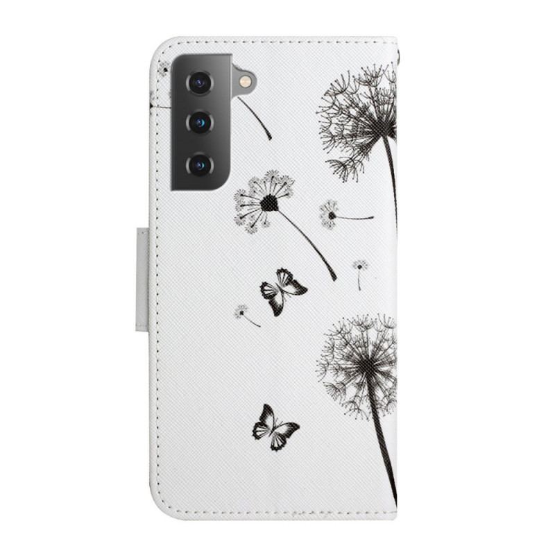 Capa Folio Para Samsung Galaxy S22 Plus 5G Bebê Amor Dente De Leão