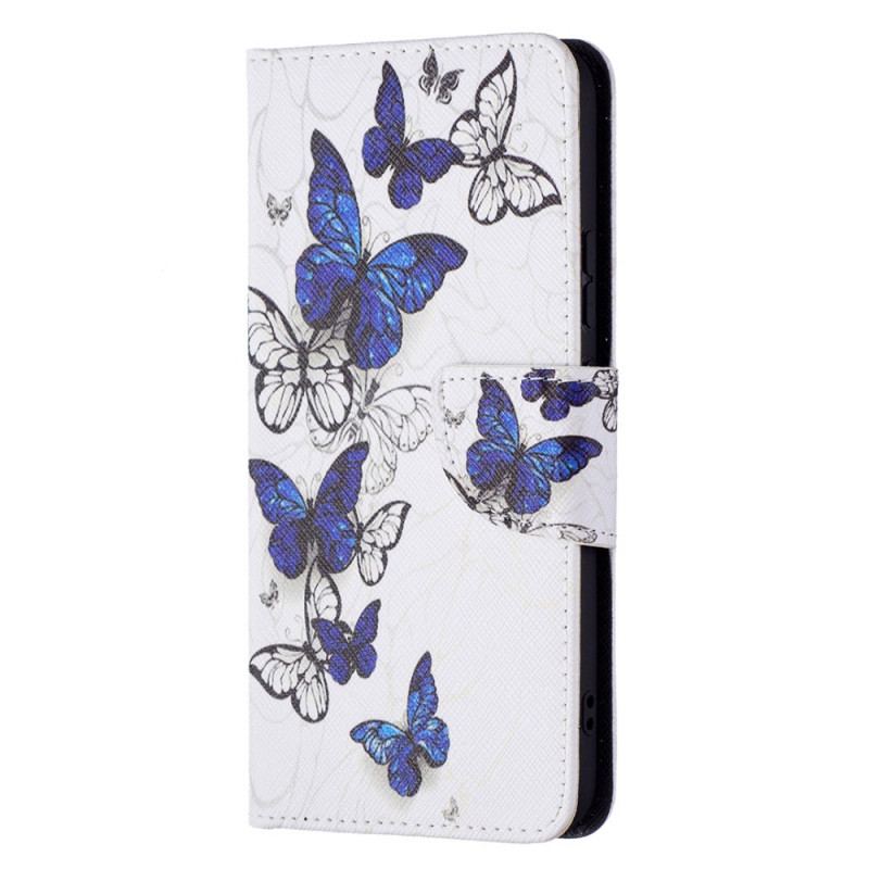 Capa Folio Para Samsung Galaxy S22 Plus 5G Borboletas Reis