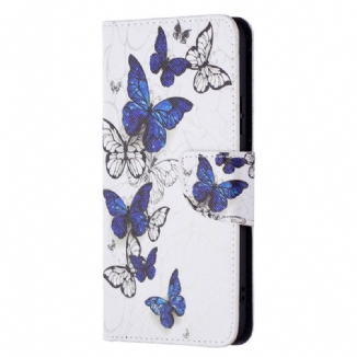 Capa Folio Para Samsung Galaxy S22 Plus 5G Borboletas Reis