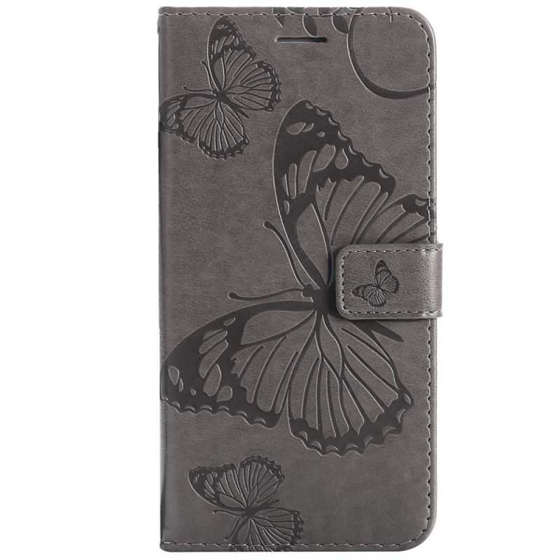 Capa Folio Para Samsung Galaxy S22 Plus 5G De Cordão Borboletas Gigantes