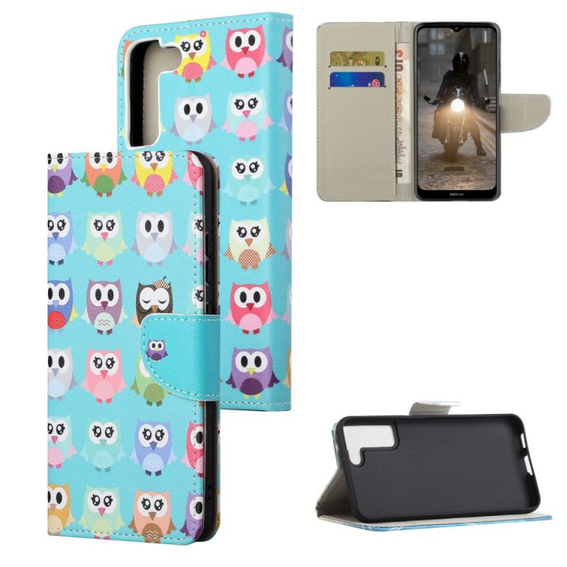 Capa Folio Para Samsung Galaxy S22 Plus 5G Corujas