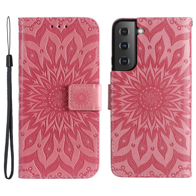 Capa Folio Para Samsung Galaxy S22 Plus 5G Flor Do Sol