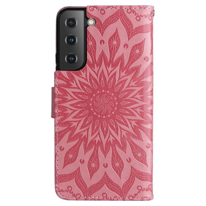 Capa Folio Para Samsung Galaxy S22 Plus 5G Flor Do Sol