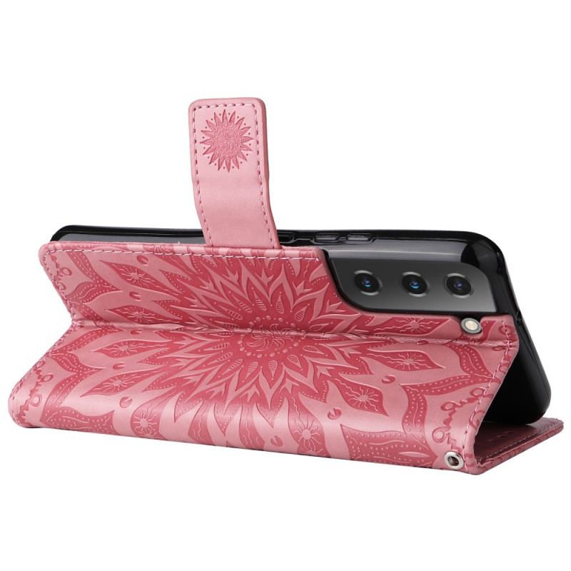 Capa Folio Para Samsung Galaxy S22 Plus 5G Flor Do Sol