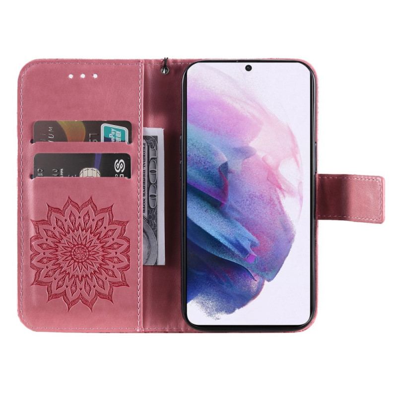 Capa Folio Para Samsung Galaxy S22 Plus 5G Flor Do Sol