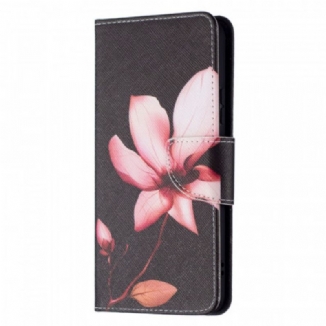 Capa Folio Para Samsung Galaxy S22 Plus 5G Flor Rosa