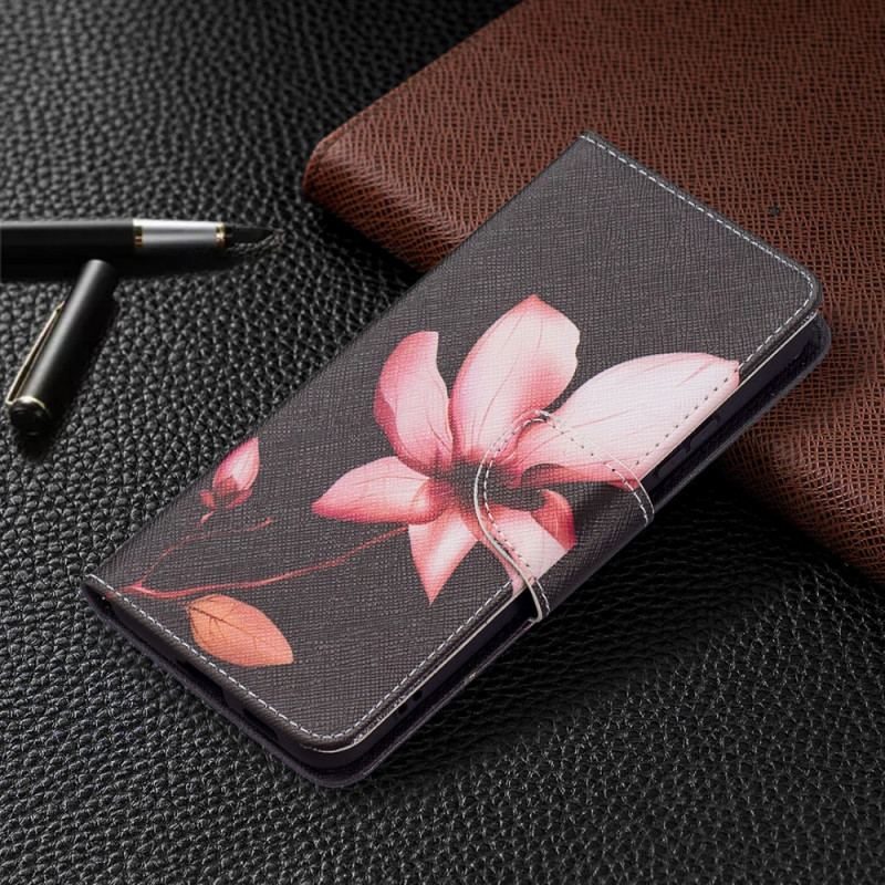 Capa Folio Para Samsung Galaxy S22 Plus 5G Flor Rosa