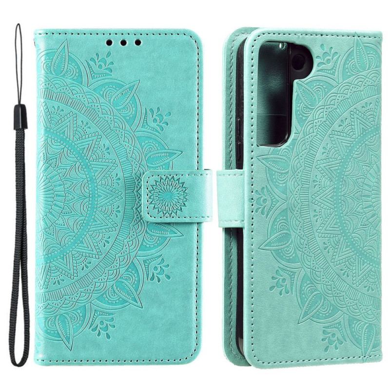 Capa Folio Para Samsung Galaxy S22 Plus 5G Mandala Do Sol