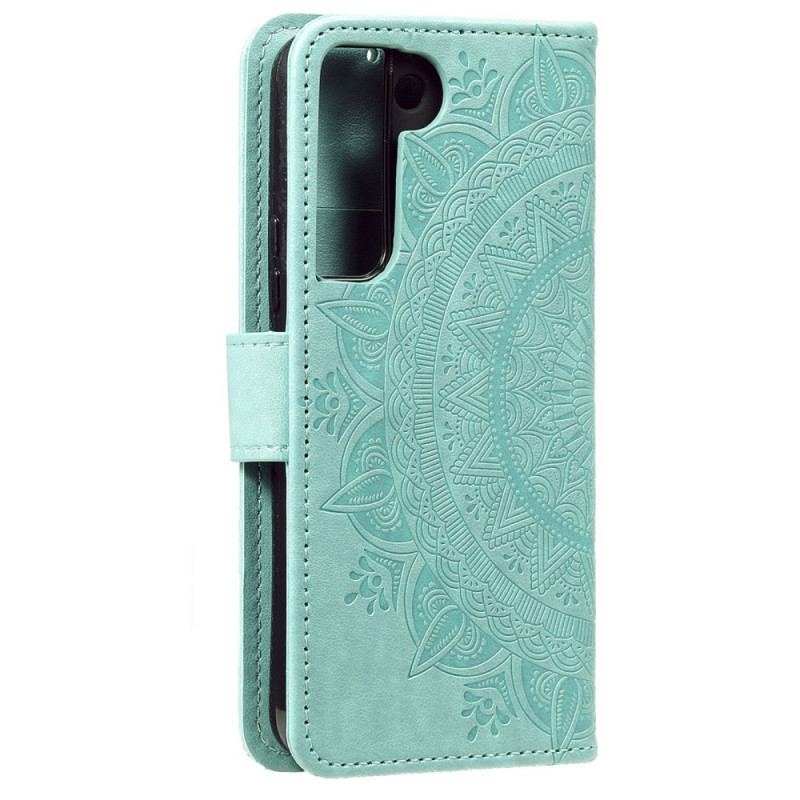 Capa Folio Para Samsung Galaxy S22 Plus 5G Mandala Do Sol