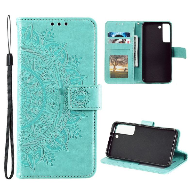 Capa Folio Para Samsung Galaxy S22 Plus 5G Mandala Do Sol