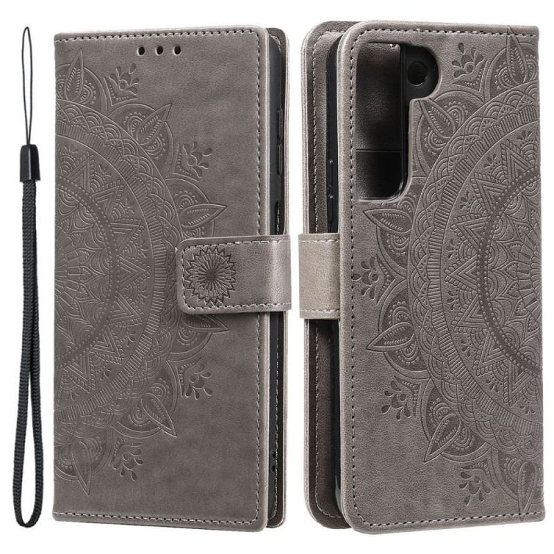 Capa Folio Para Samsung Galaxy S22 Plus 5G Mandala Do Sol