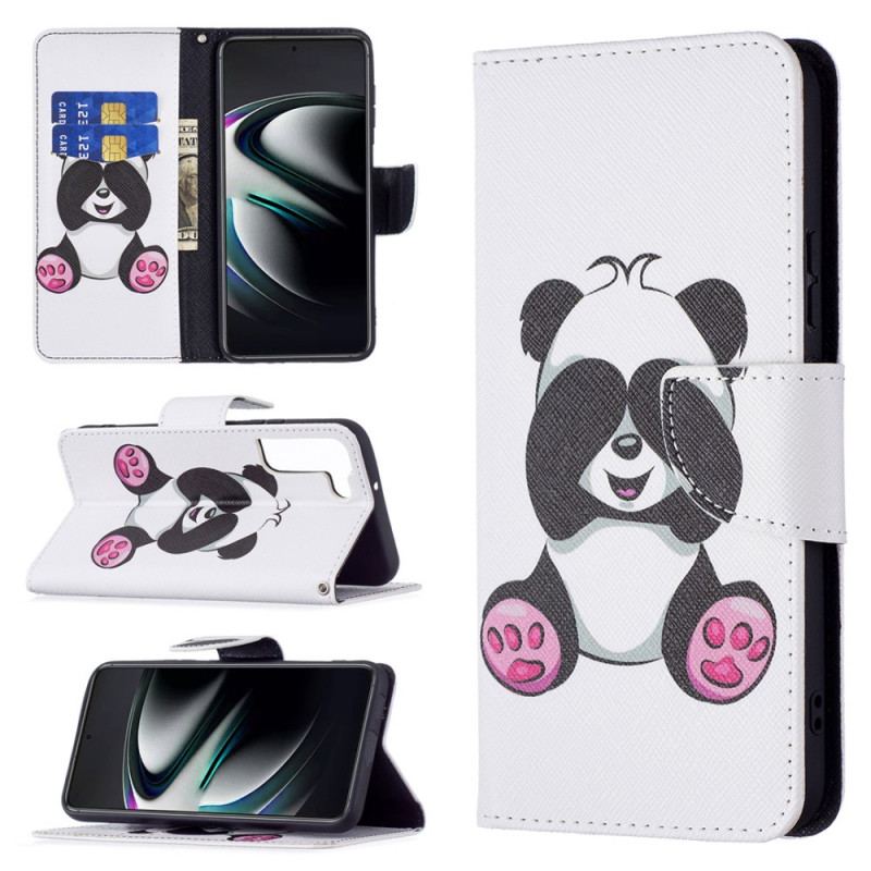 Capa Folio Para Samsung Galaxy S22 Plus 5G Panda Divertido