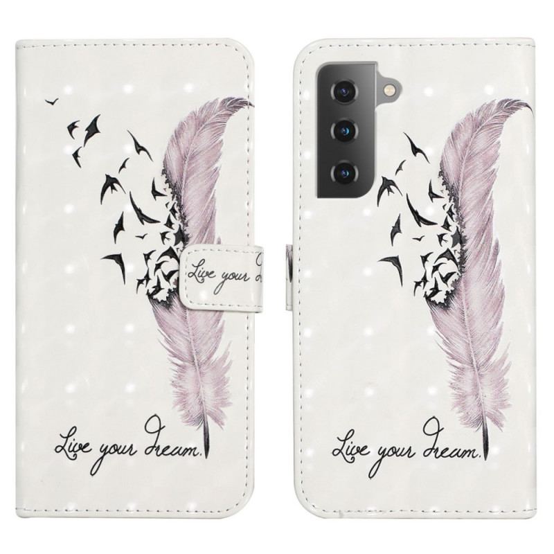 Capa Folio Para Samsung Galaxy S22 Plus 5G Viva Seu Sonho