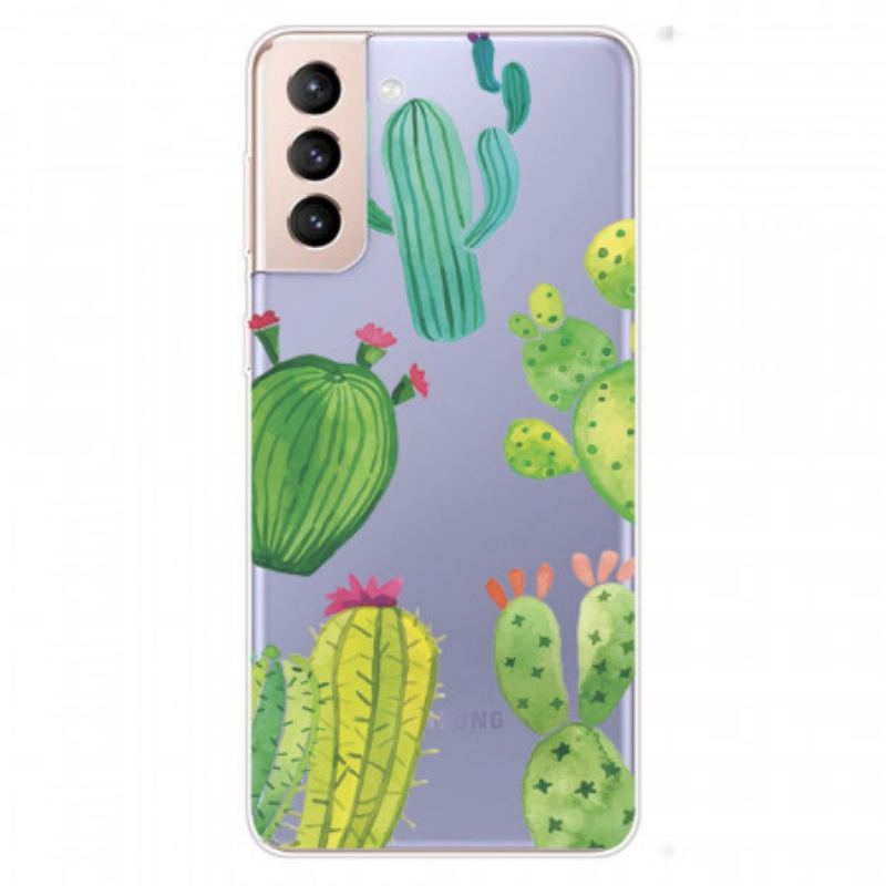 Capa Para Samsung Galaxy S22 Plus 5G Cactos Aquarela